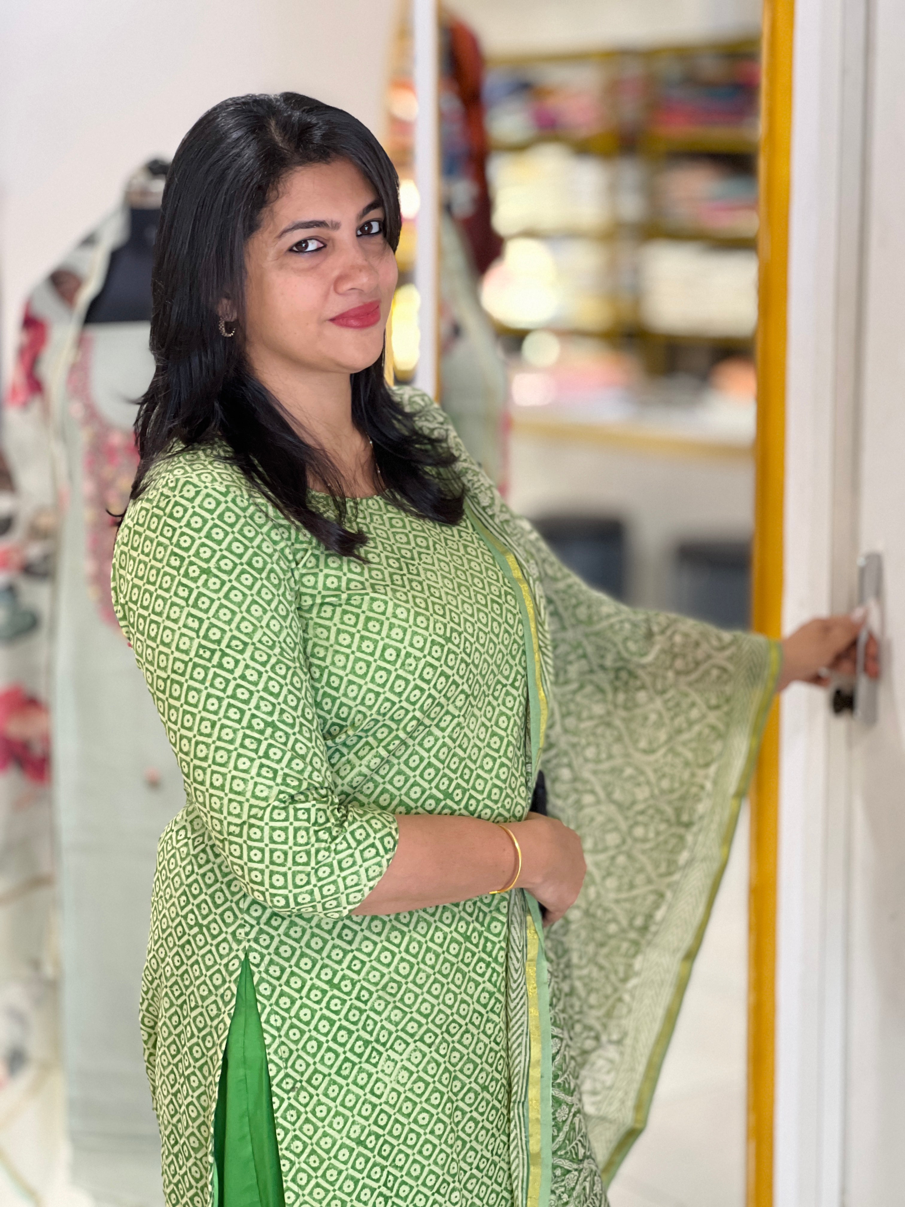 Screen Printed Chanderi Salwar Set | SSC105