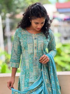 Floral Printed Cotton Blended Kurta Set | FW130