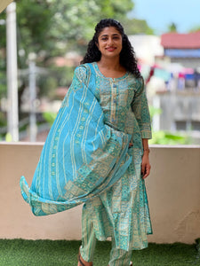 Floral Printed Cotton Blended Kurta Set | FW130