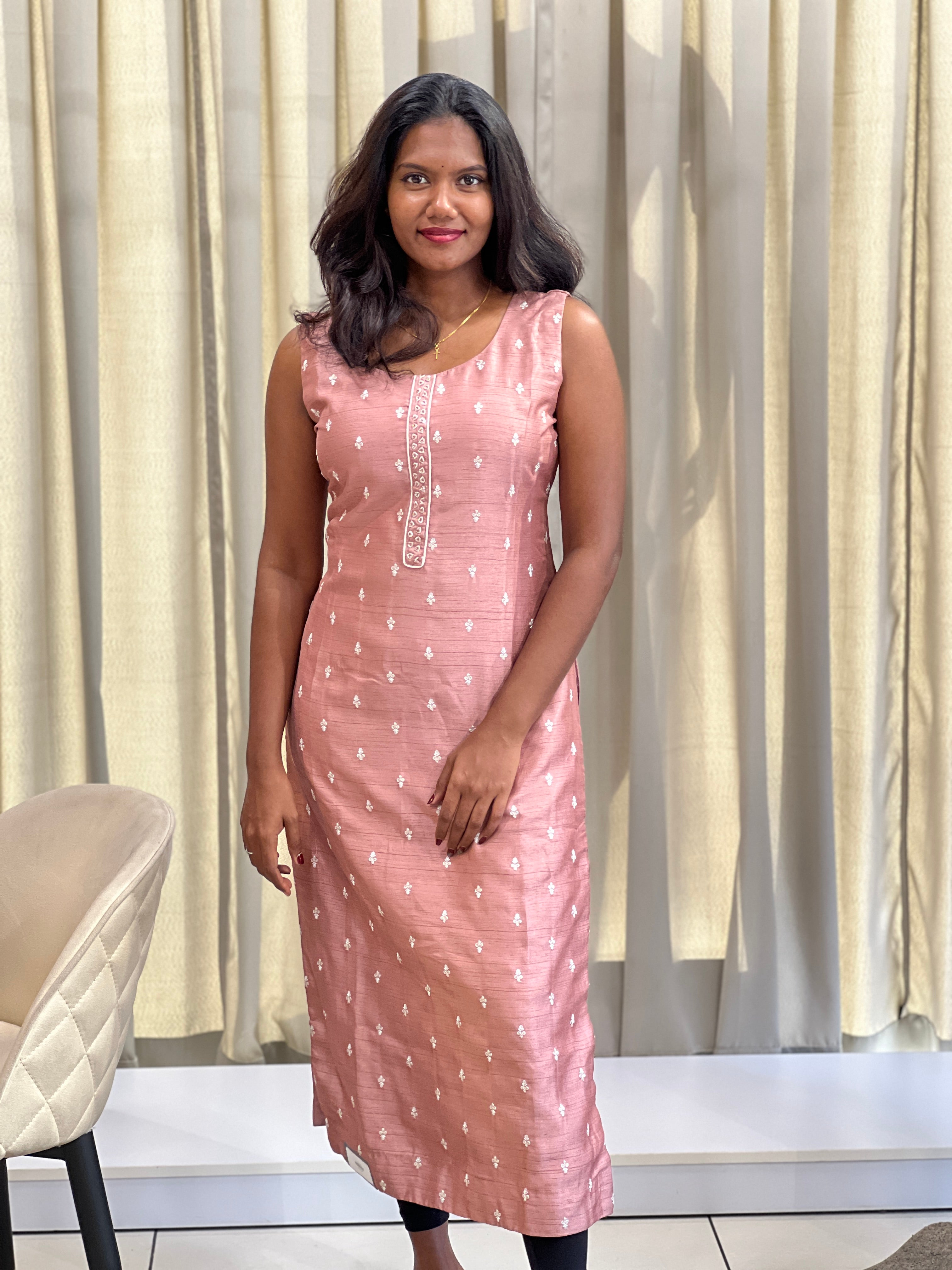 Embroidery Semi Tussar Kurta | NAI109