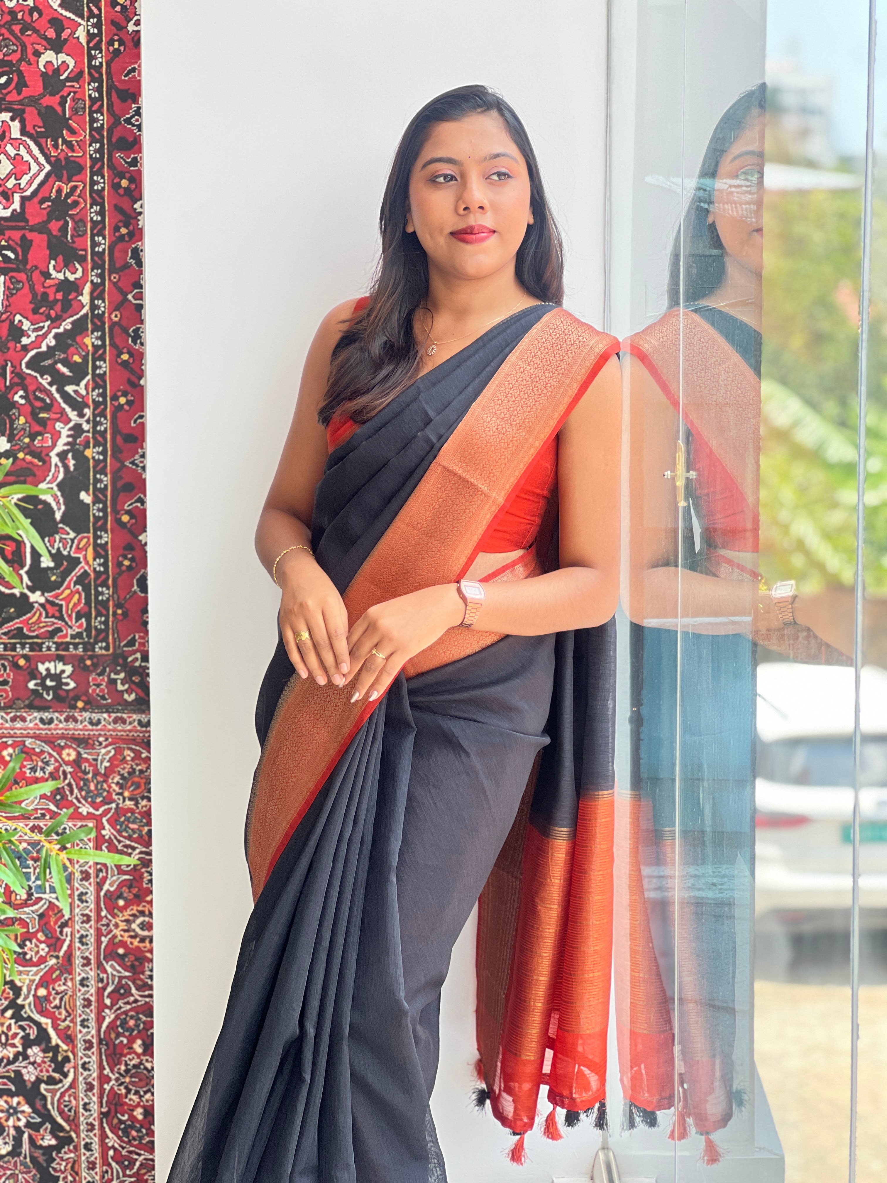 Zari Weaving Border Pattern Cotton Silk Saree | ZSS335
