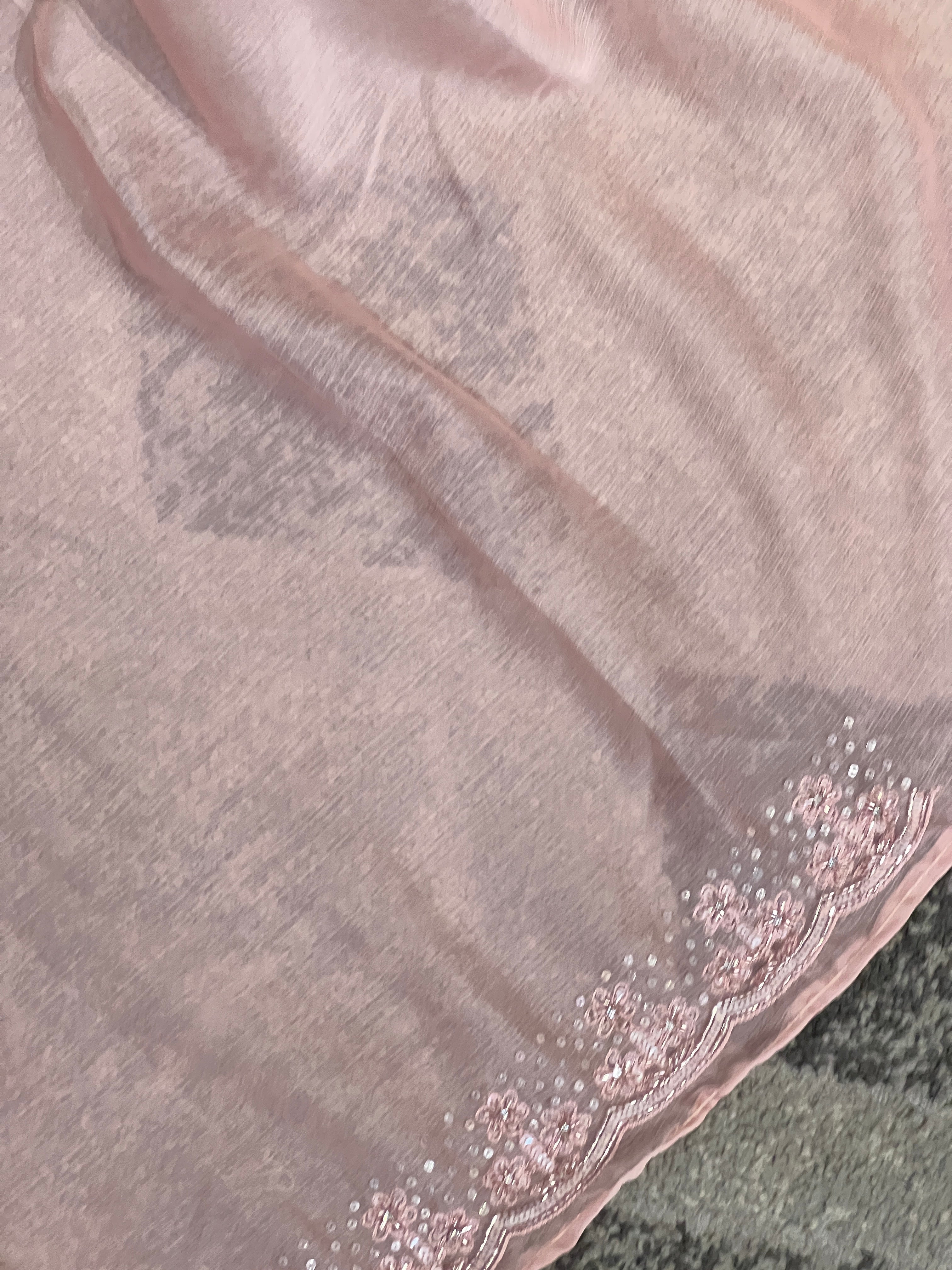 Sequence & Cut Beads Detailed Chiffon Saree | SBP704