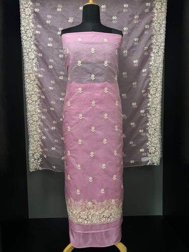 Machine Embroidery Organza Salwar Set  | ZAH122