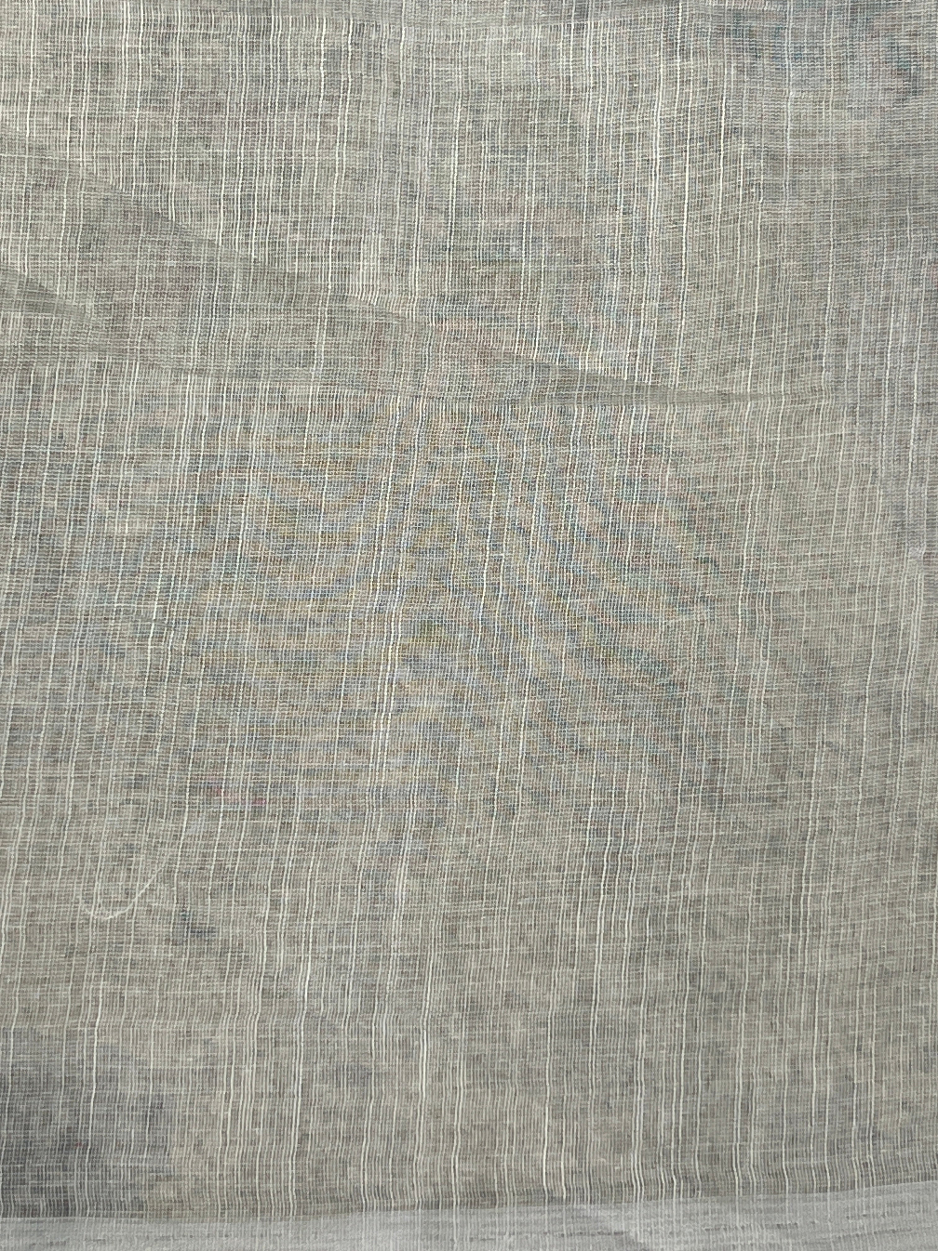 Floral Embroidered Linen Cotton Saree | RP795