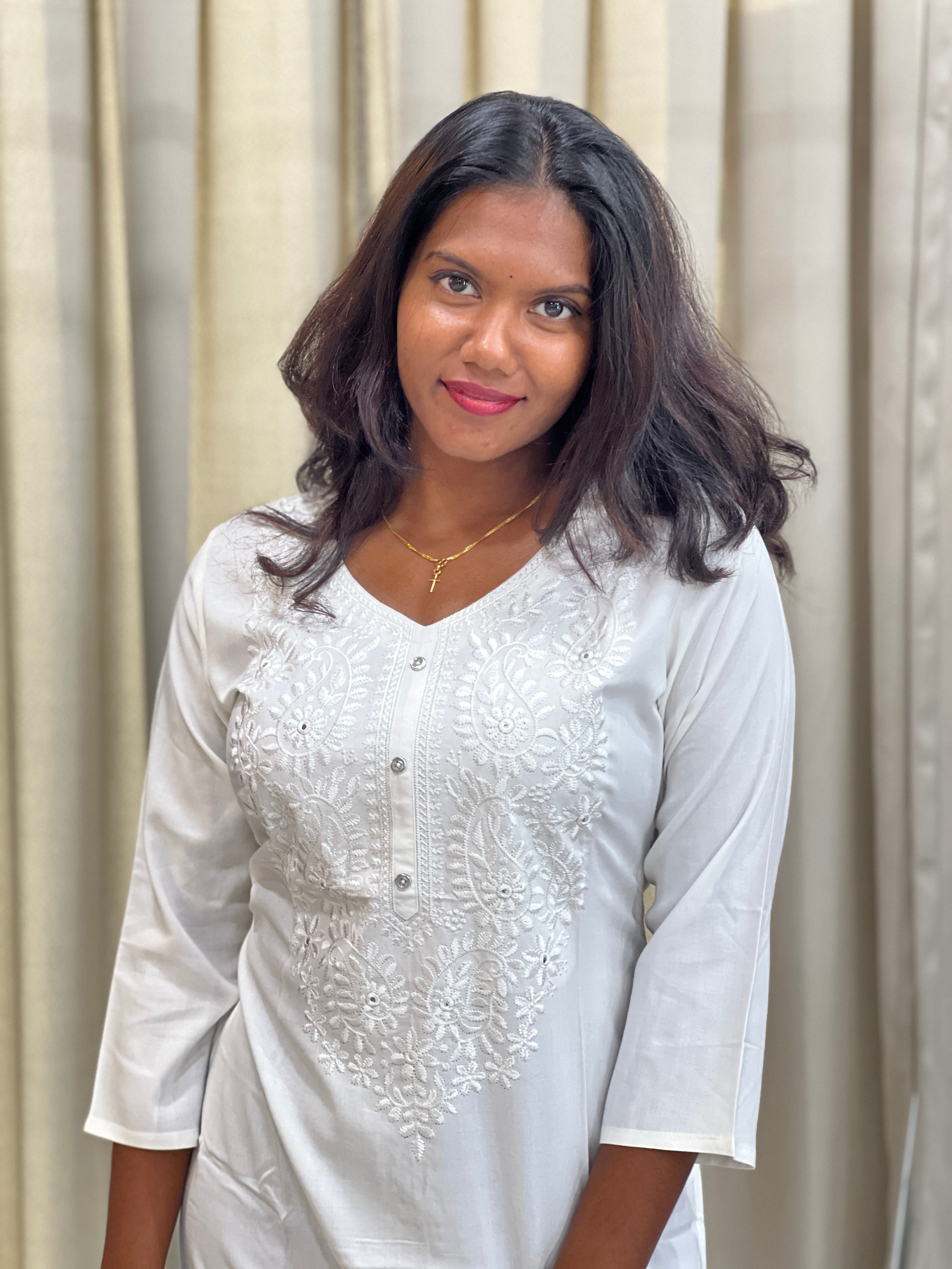 Chikankari Embroidery Rayon Kurta |  PGI112