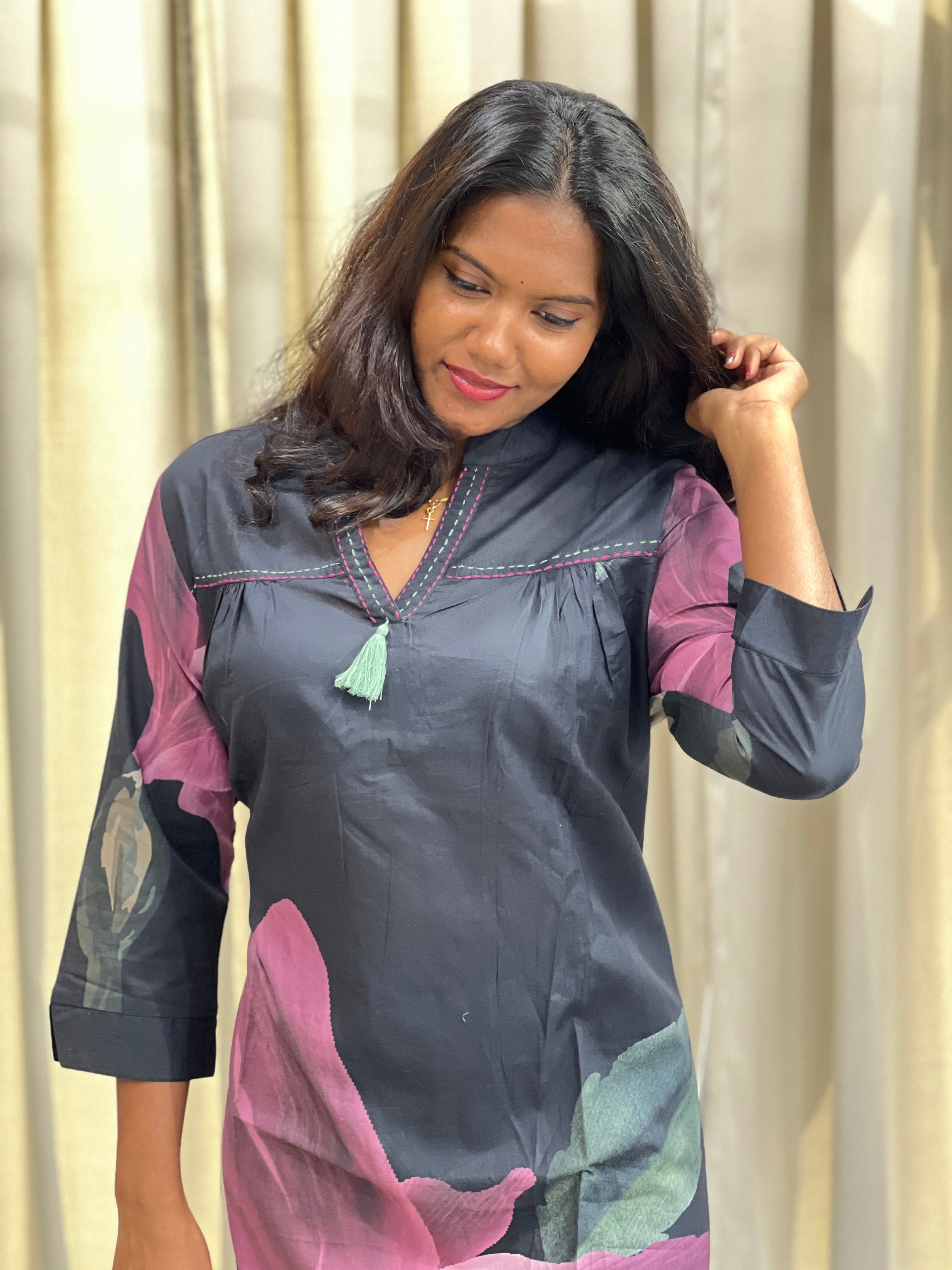 Floral Printed Pattern Cotton Kurta | PGI150