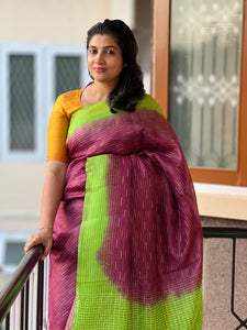 Dip Dye Fancy weaved Tussar Saree | SKH178