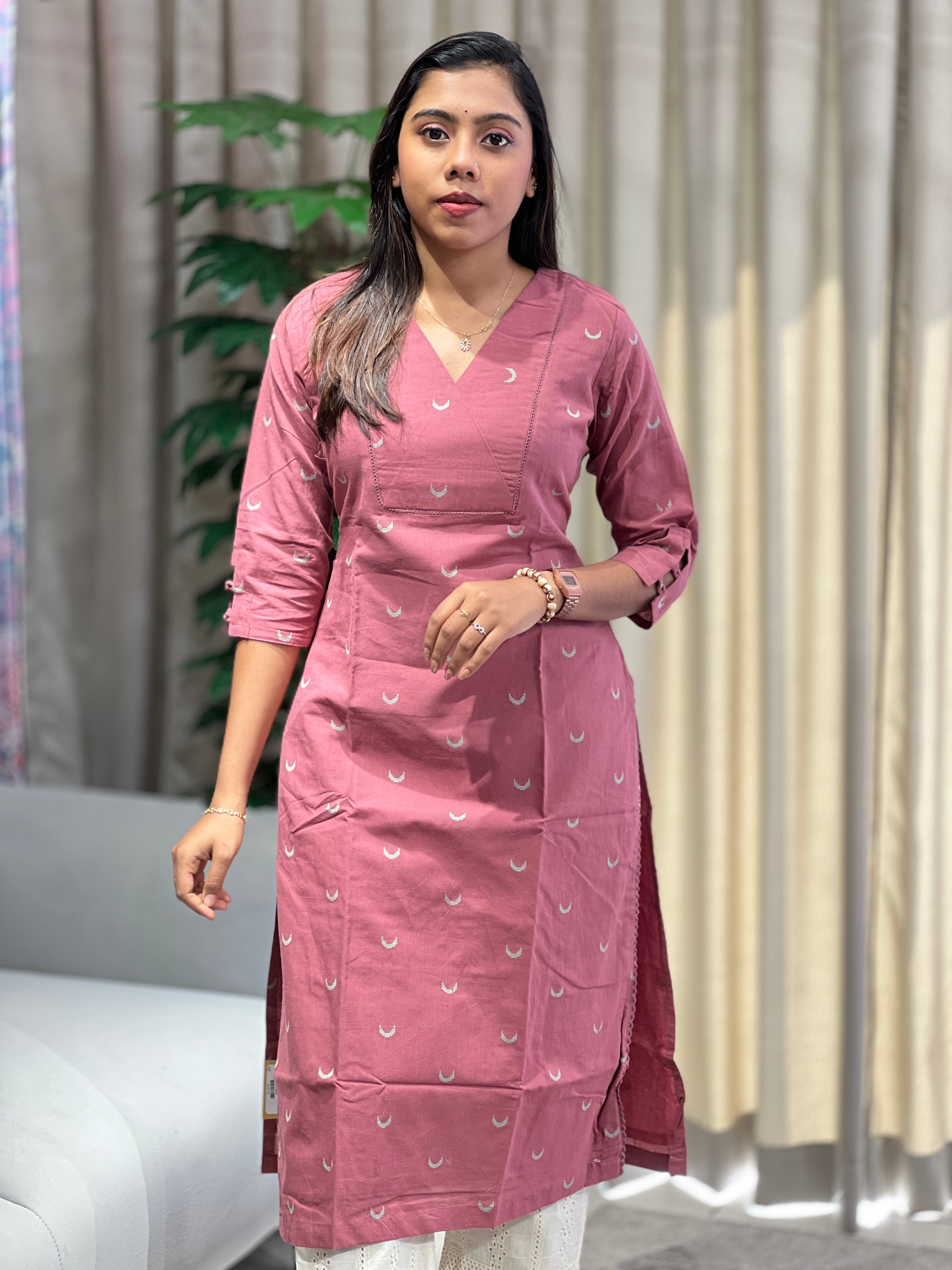 Thread Woven Cotton Kurta | SV283