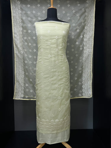Machine Embroidery Organza Salwar Set  | ZAH127