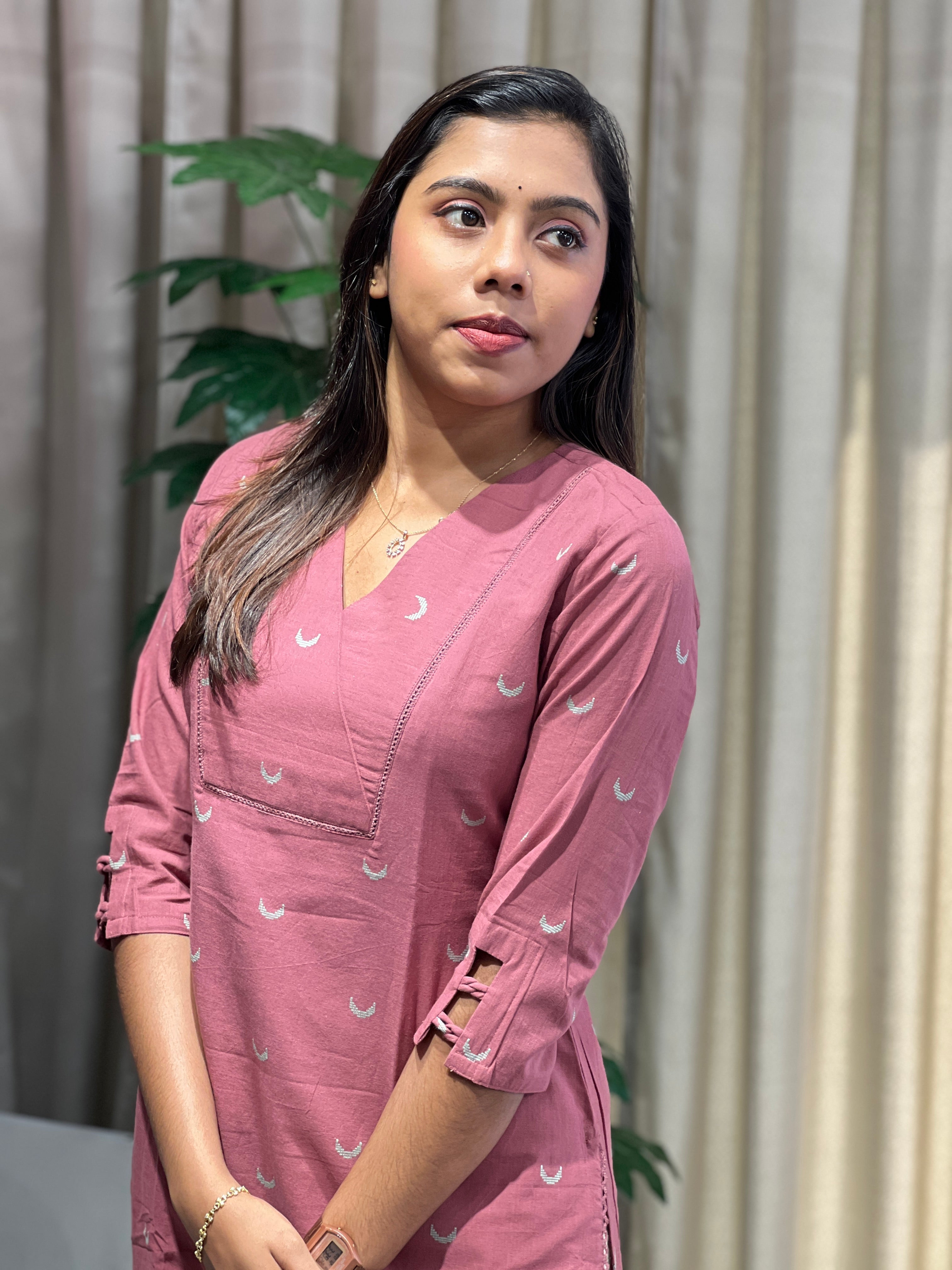 Thread Woven Cotton Kurta | SV283