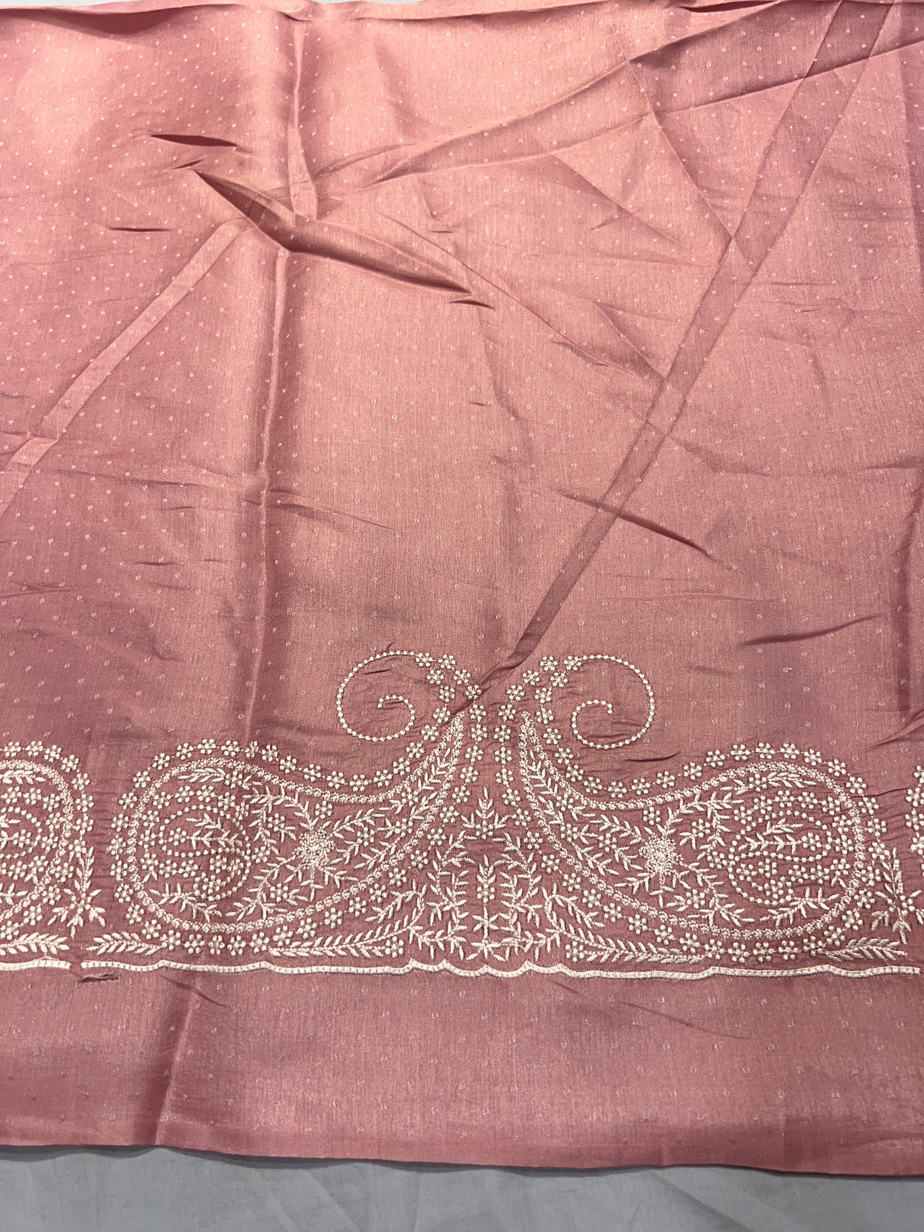 Point Embroidery Detailed Semi Tussar Saree | SUN523