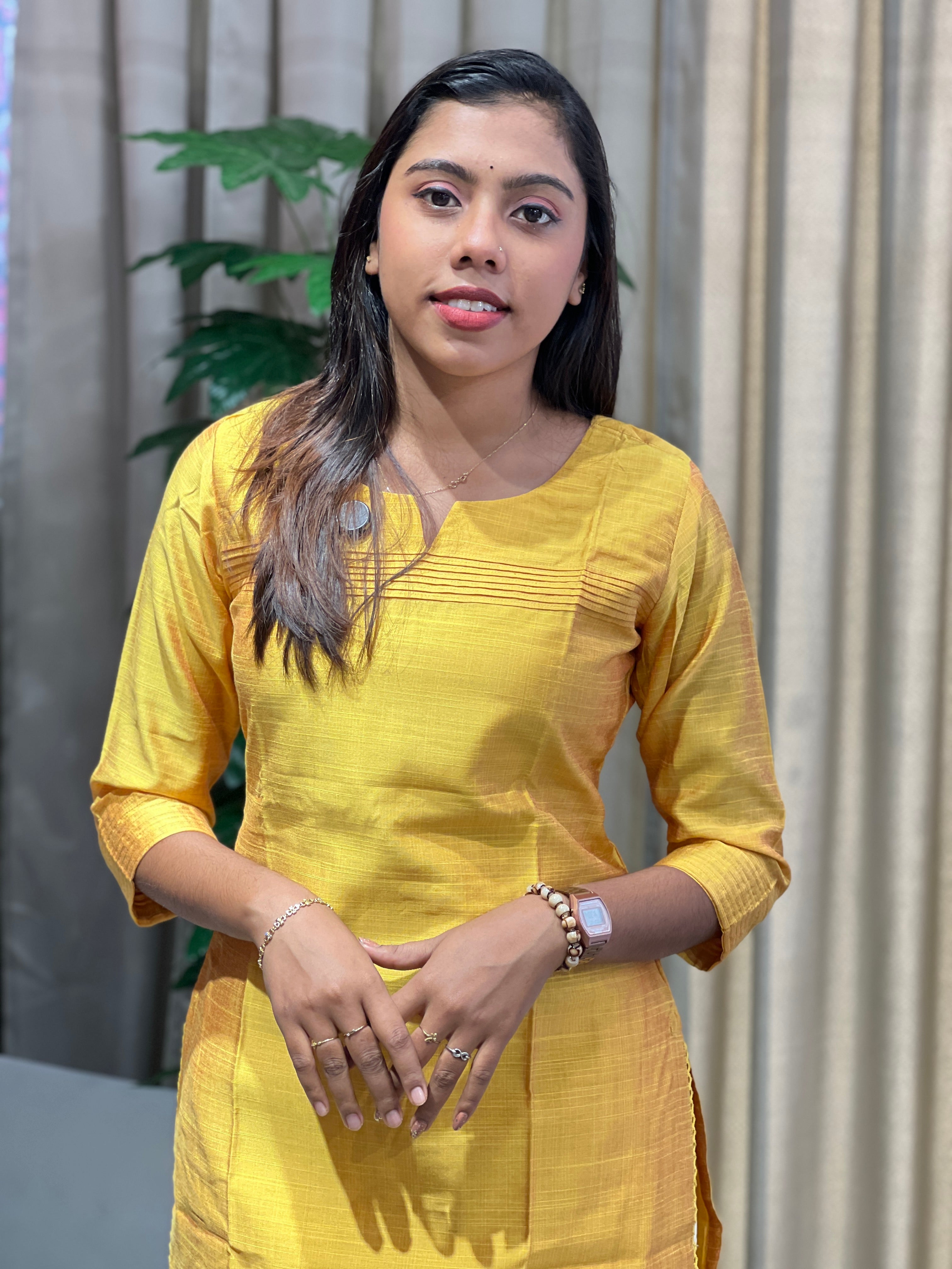 Pin Tuck Detailed Raw Cotton Kurta | SV287