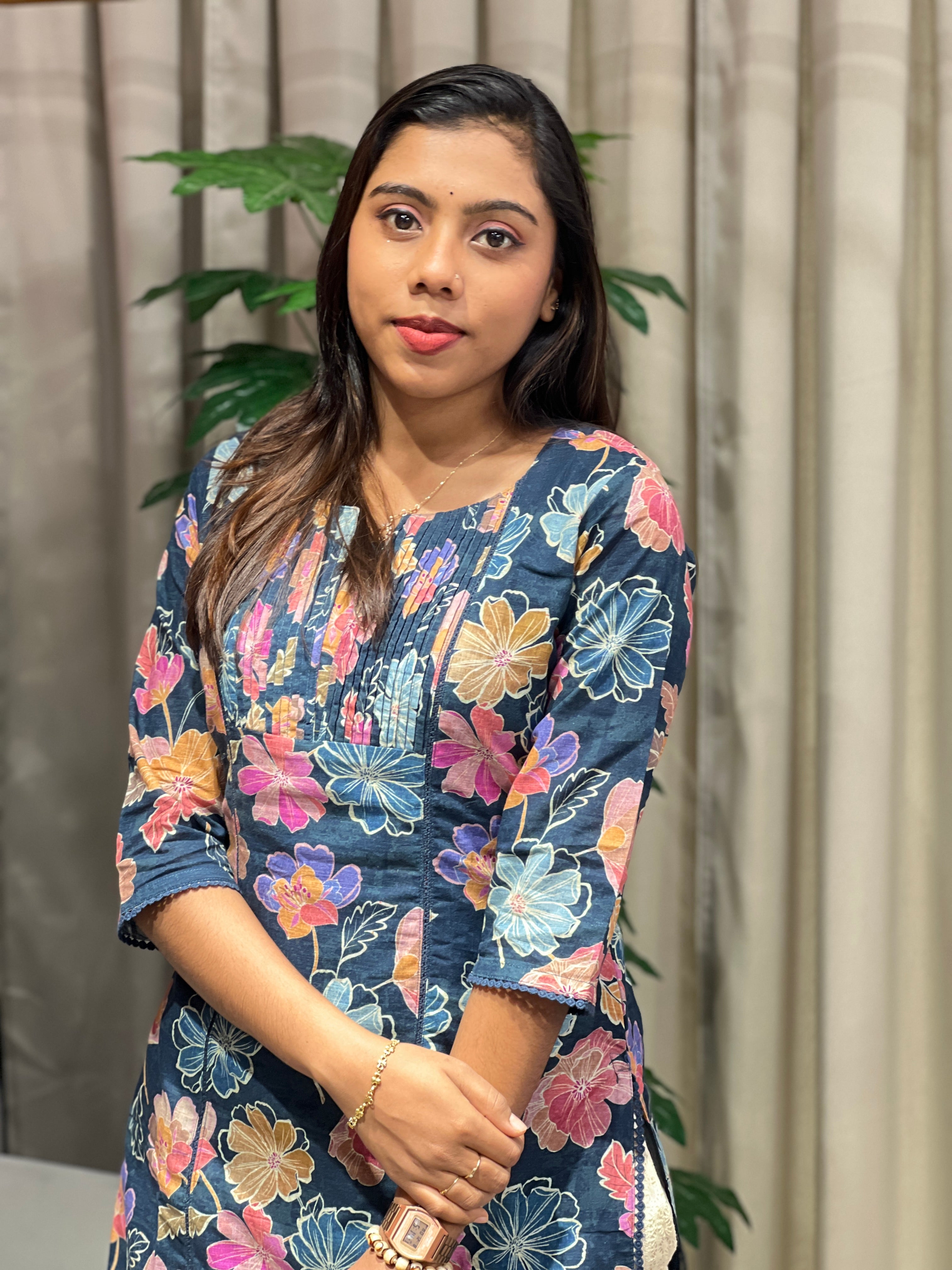 Floral Printed Cotton Kurta | SV291