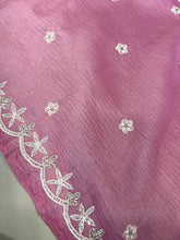 Embroidery Detailed Crushed Organza Saree | SHC198