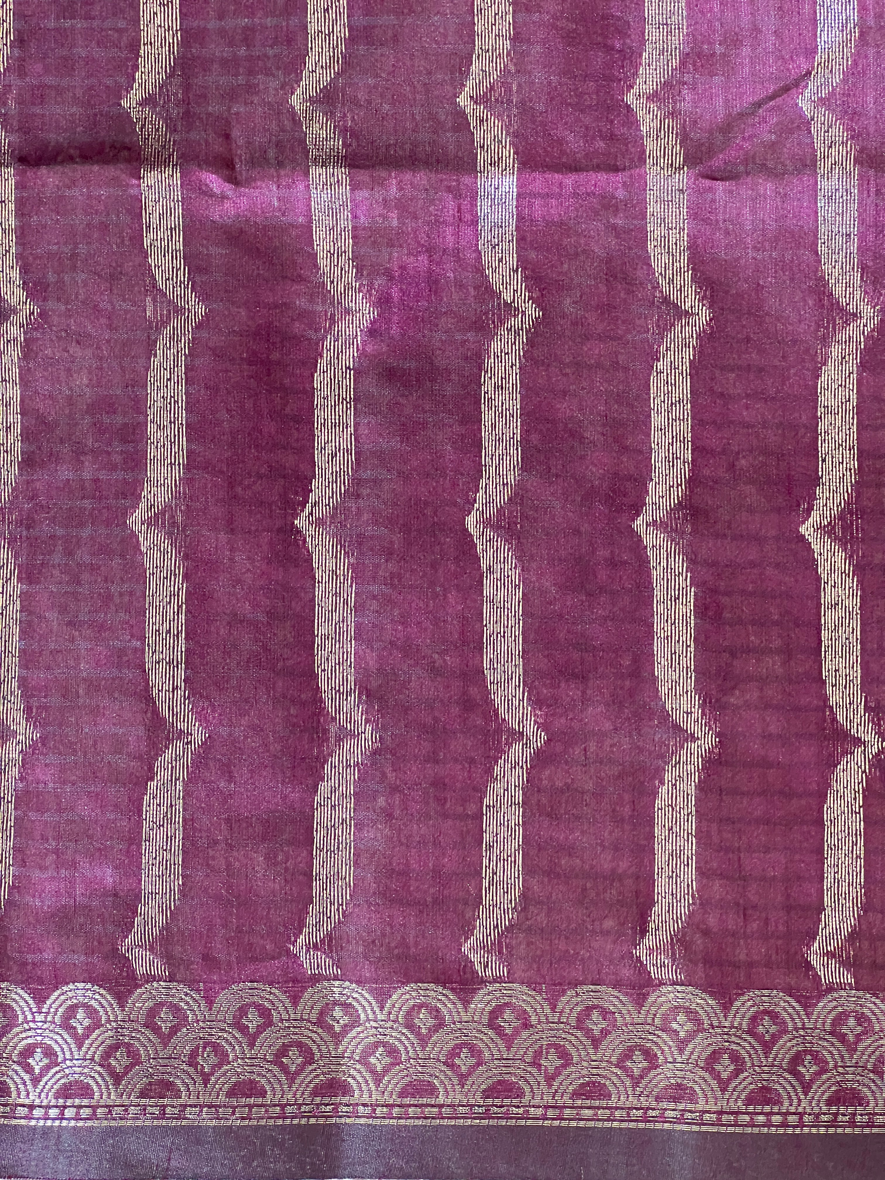Self Weaved Check Patterned Poly Cotton Saree | RSF103