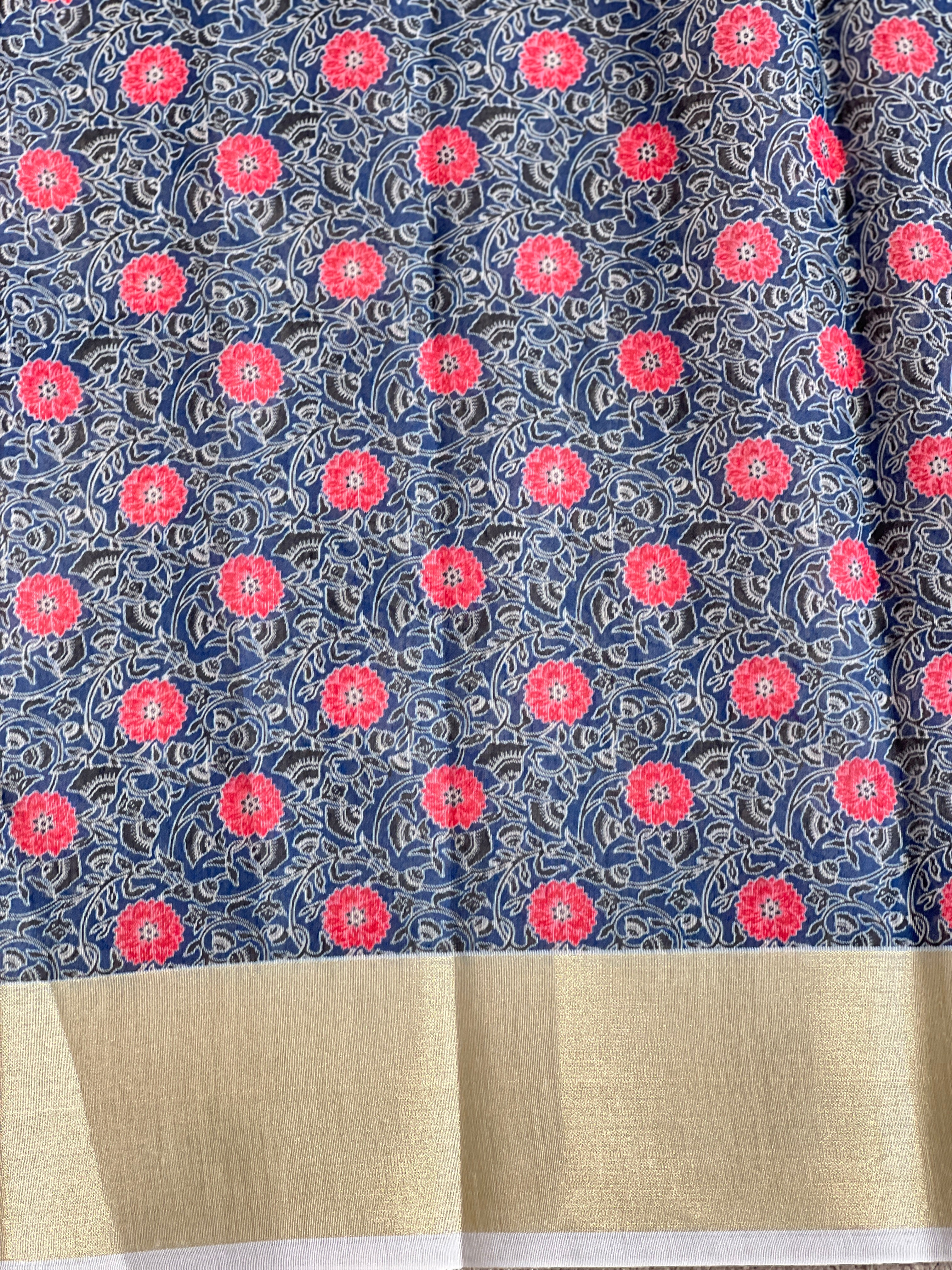 Floral Digital Printed Chanderi Saree | MR494