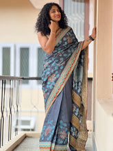 Floral Design & Kutch Work  Pure Tussar Saree | SBS619