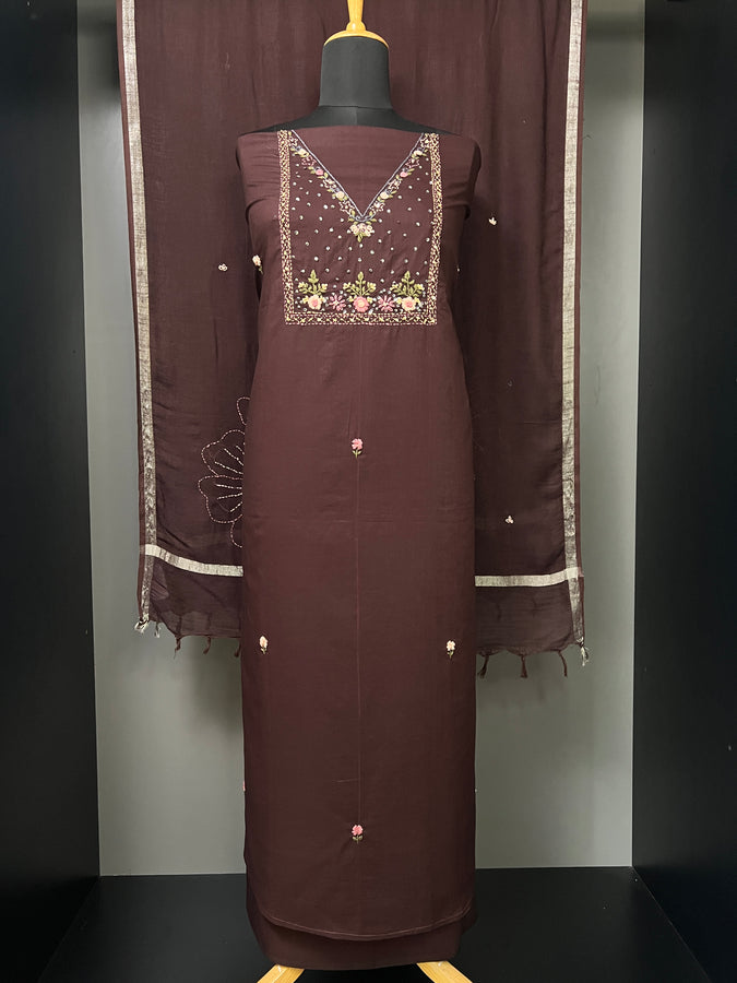 Hand Embroidered  Cotton Salwar Set | PHU205
