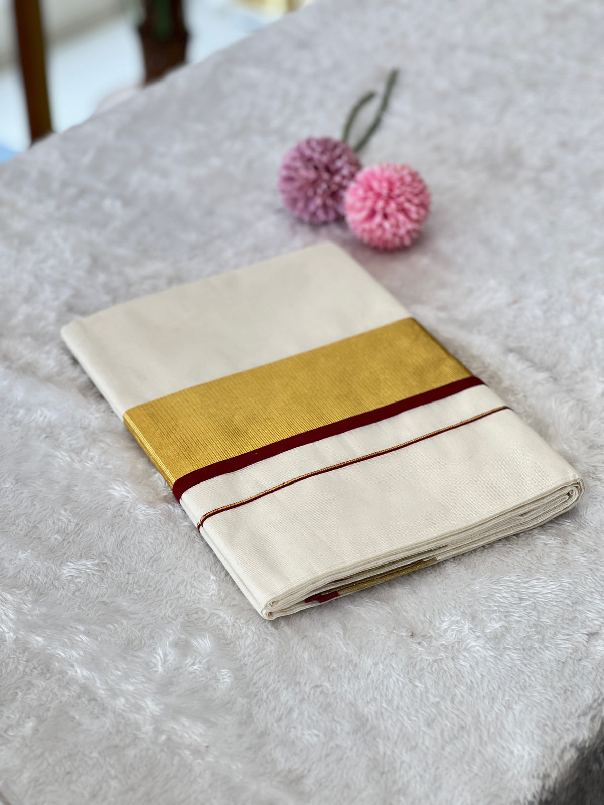 Kara Pattern Border Kerala Cotton Set Saree | GAT489