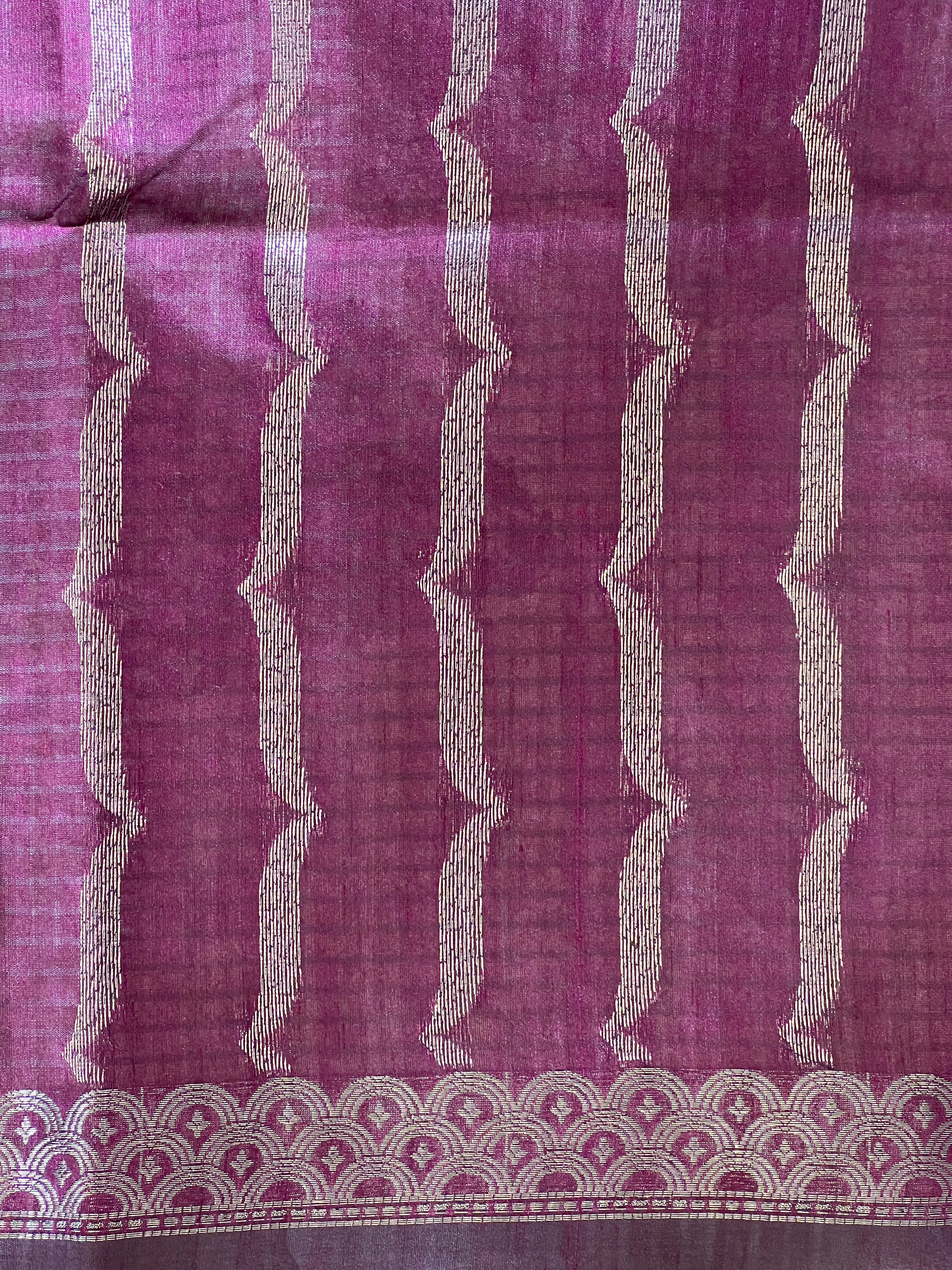 Self Weaved Check Patterned Poly Cotton Saree | RSF105