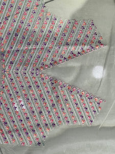 Multi-Colour Floral Embroidery Patterned Glass Organza Saree | BLD467