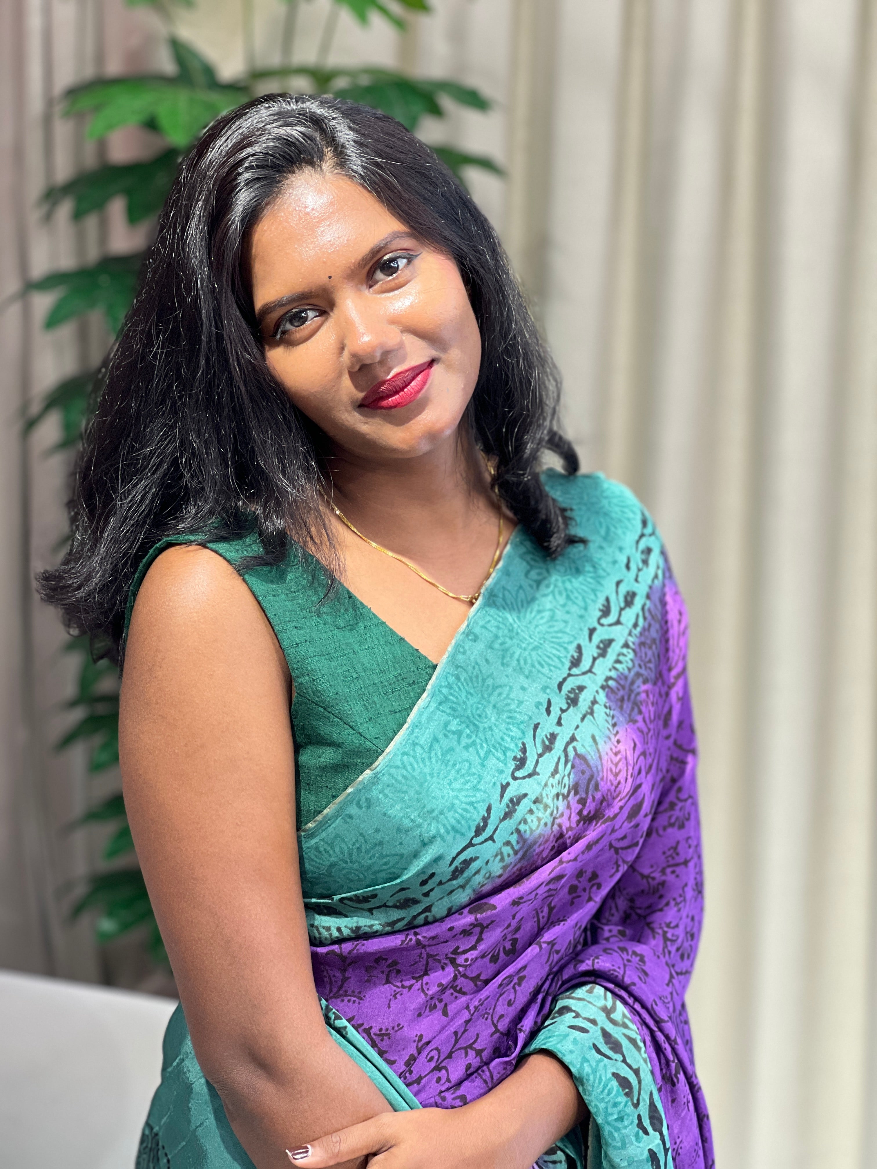 Block Printed Uppada Silk Saree | SF1302