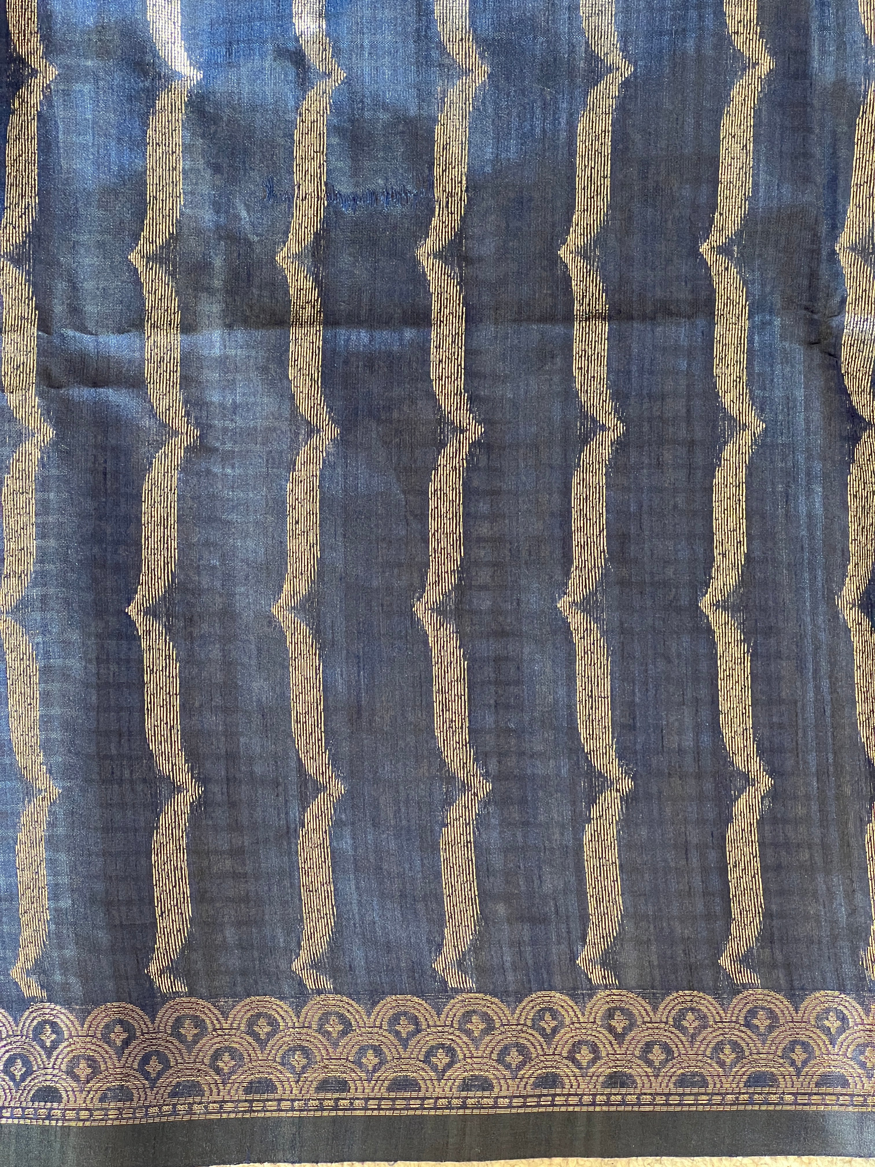 Self Weaved Check Patterned Poly Cotton Saree | RSF104