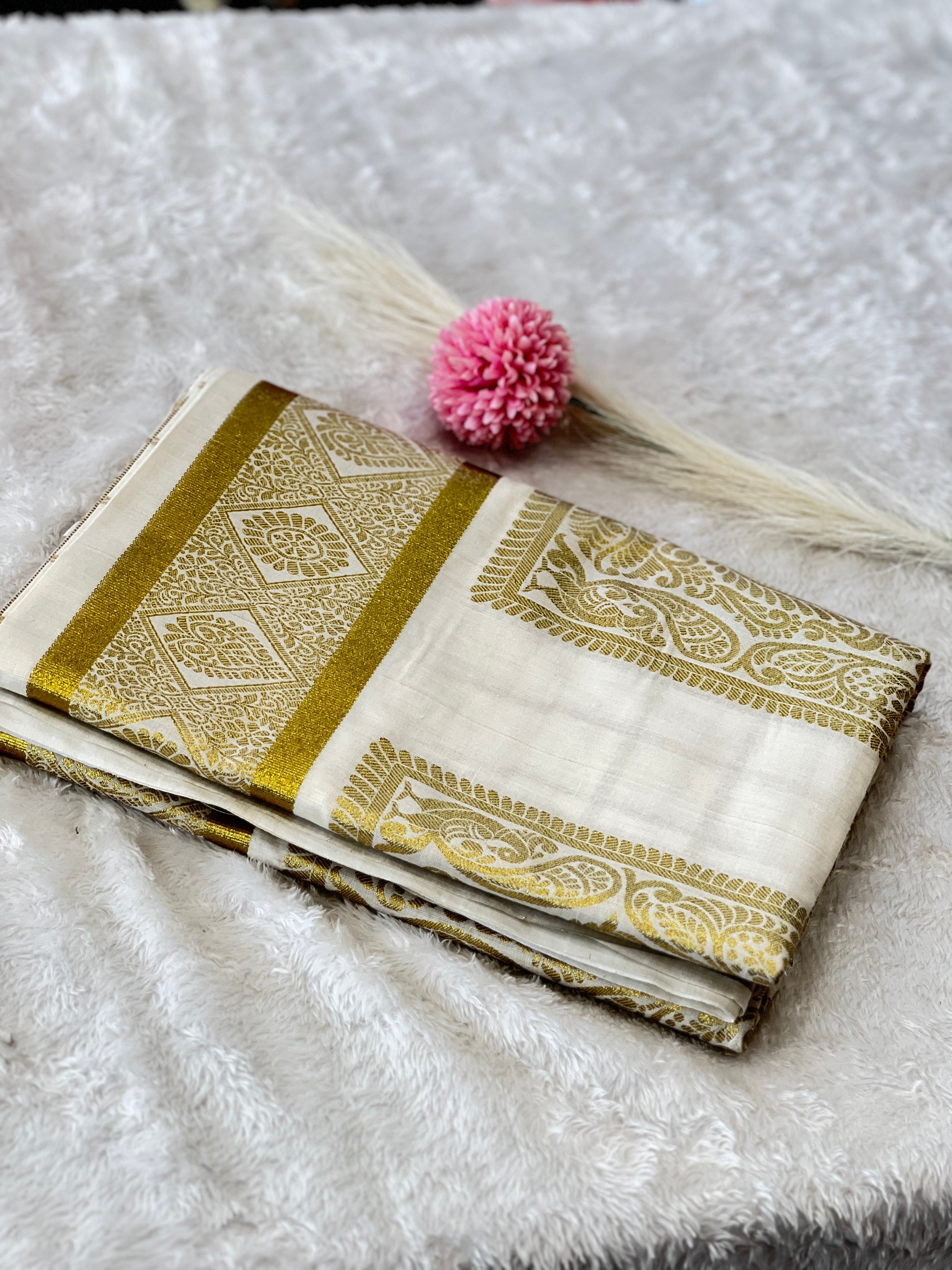 Paisley Pattern Cotton Saree | RLF214