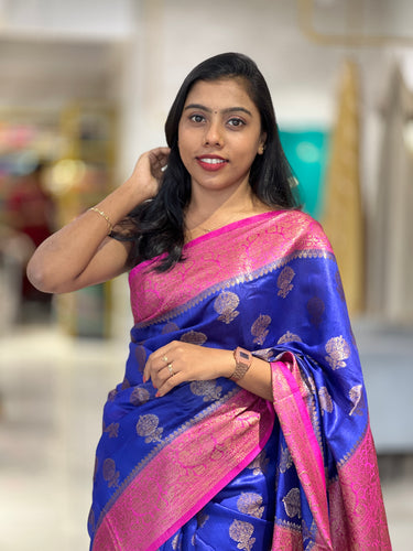 Zari With Thread Weaved Butta Detailed Banarasi Silk Saree | SK415