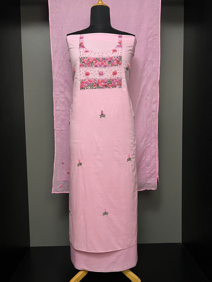 Hand Embroidered Mul Cotton Salwar Set | PHU192