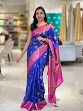 Zari With Thread Weaved Butta Detailed Banarasi Silk Saree | SK415