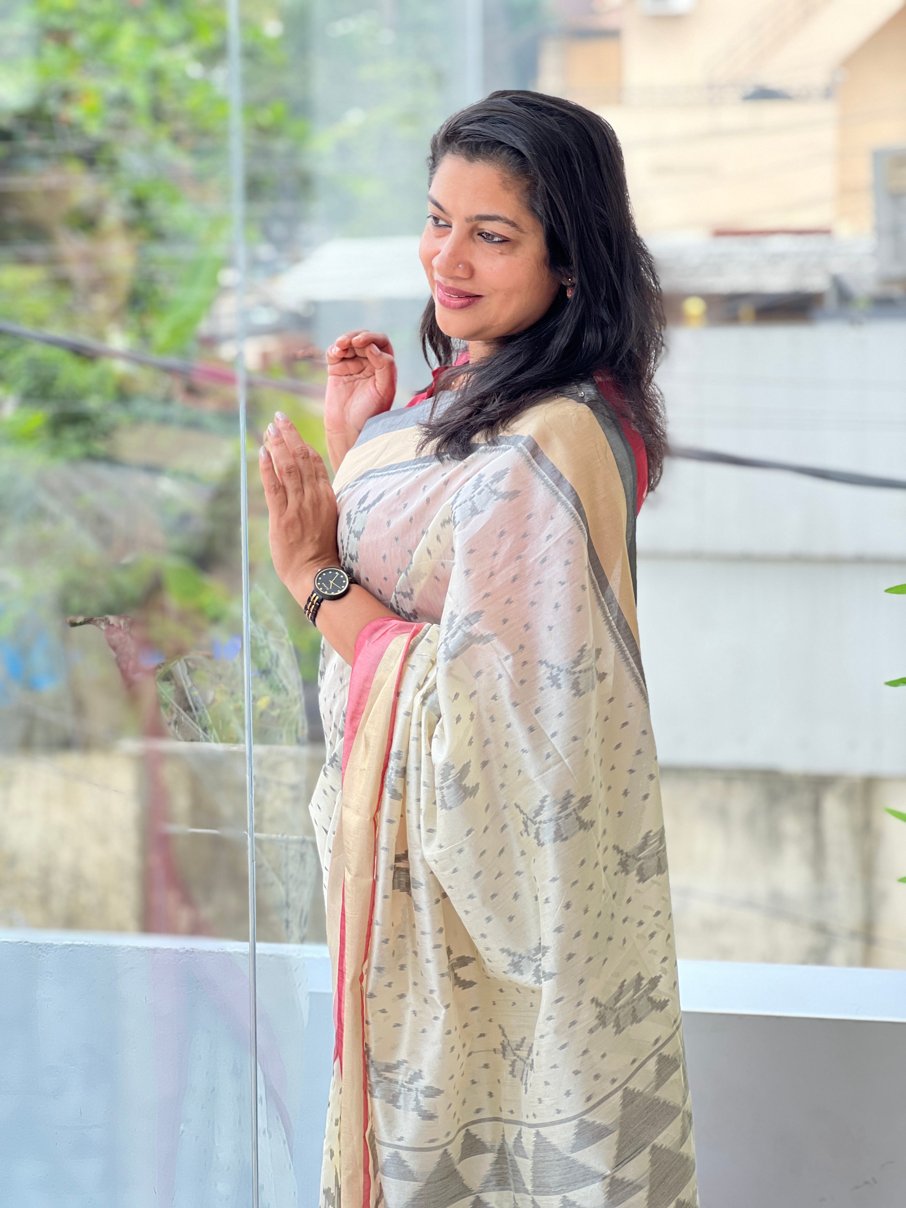Ganga Yamuna Bordered Semi Silk Saree | SSN561