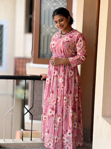 Floral Printed Muslin Finish Kurta | FW134