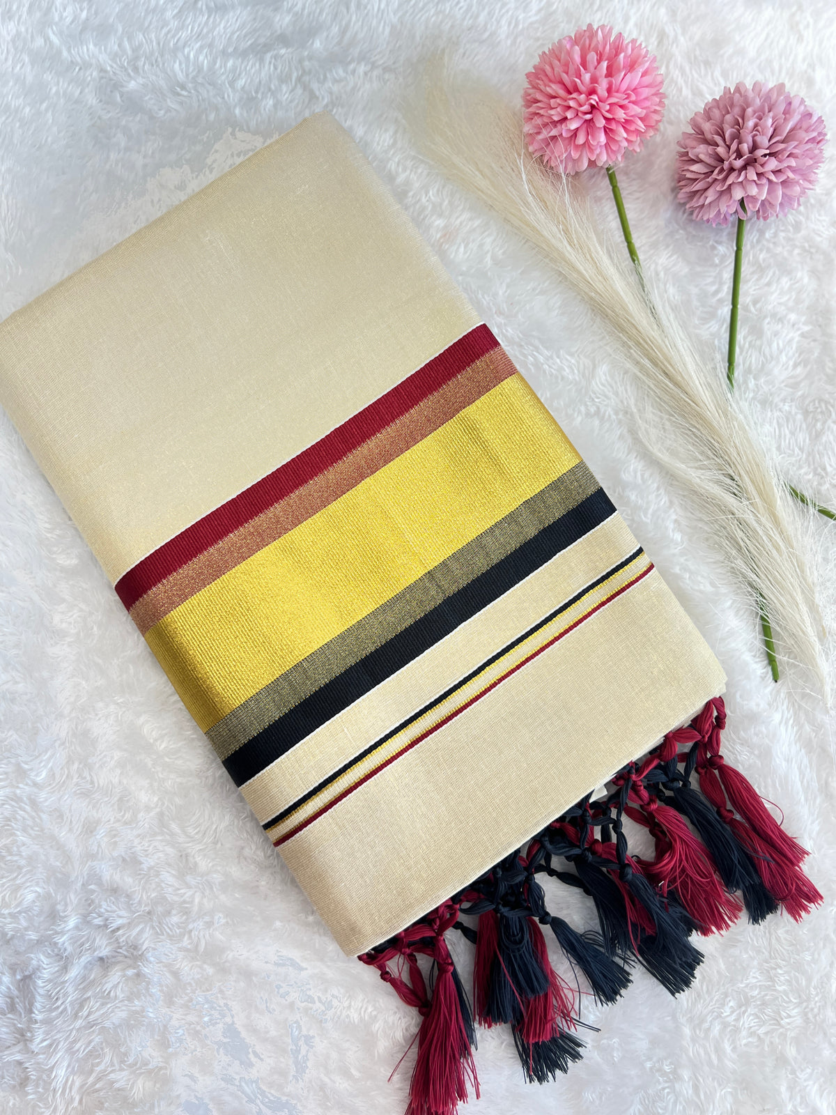 Kara Pattern Border Kerala Cotton Set Saree | PMCT116