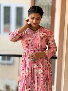 Floral Printed Muslin Finish Kurta | FW134