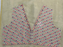 Multi-Colour Floral Embroidery Patterned Glass Organza Saree | BLD465