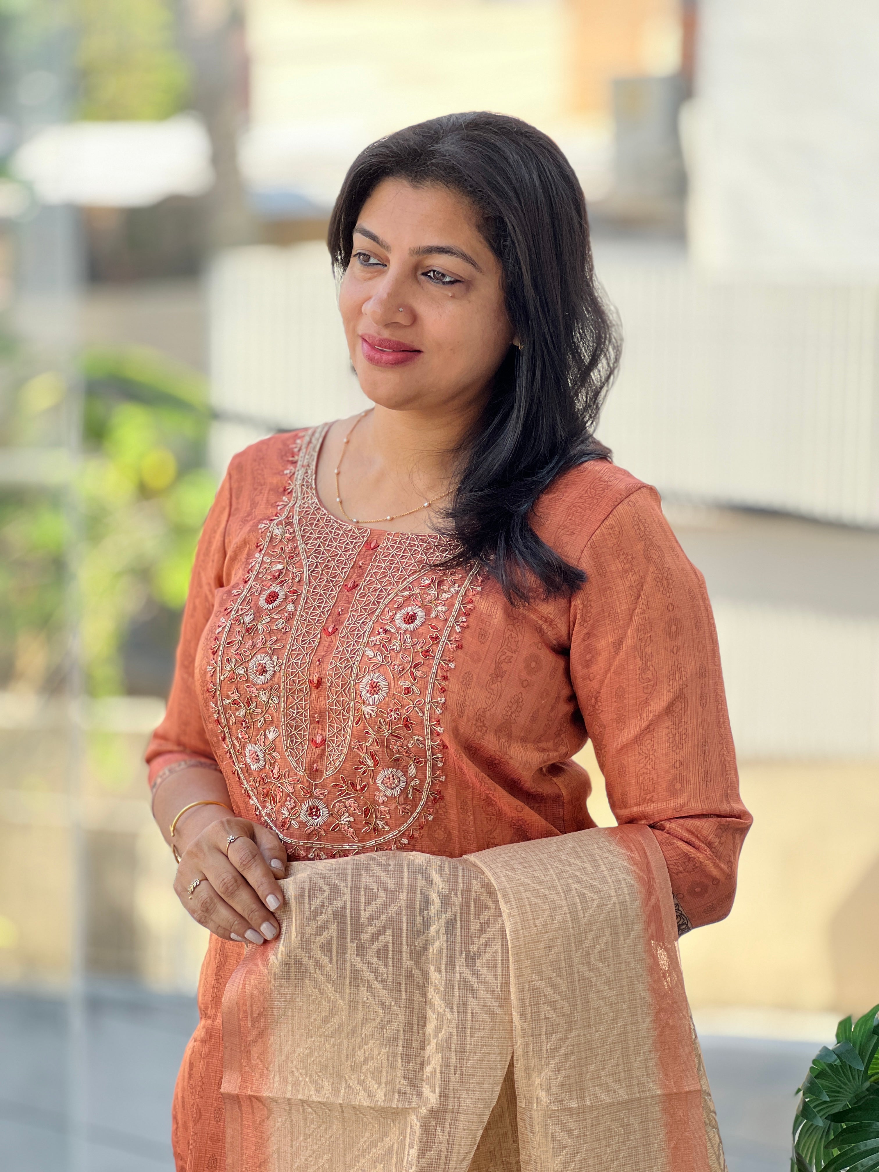 Embroidery Detailed Unstitched Salwar Set | MM468