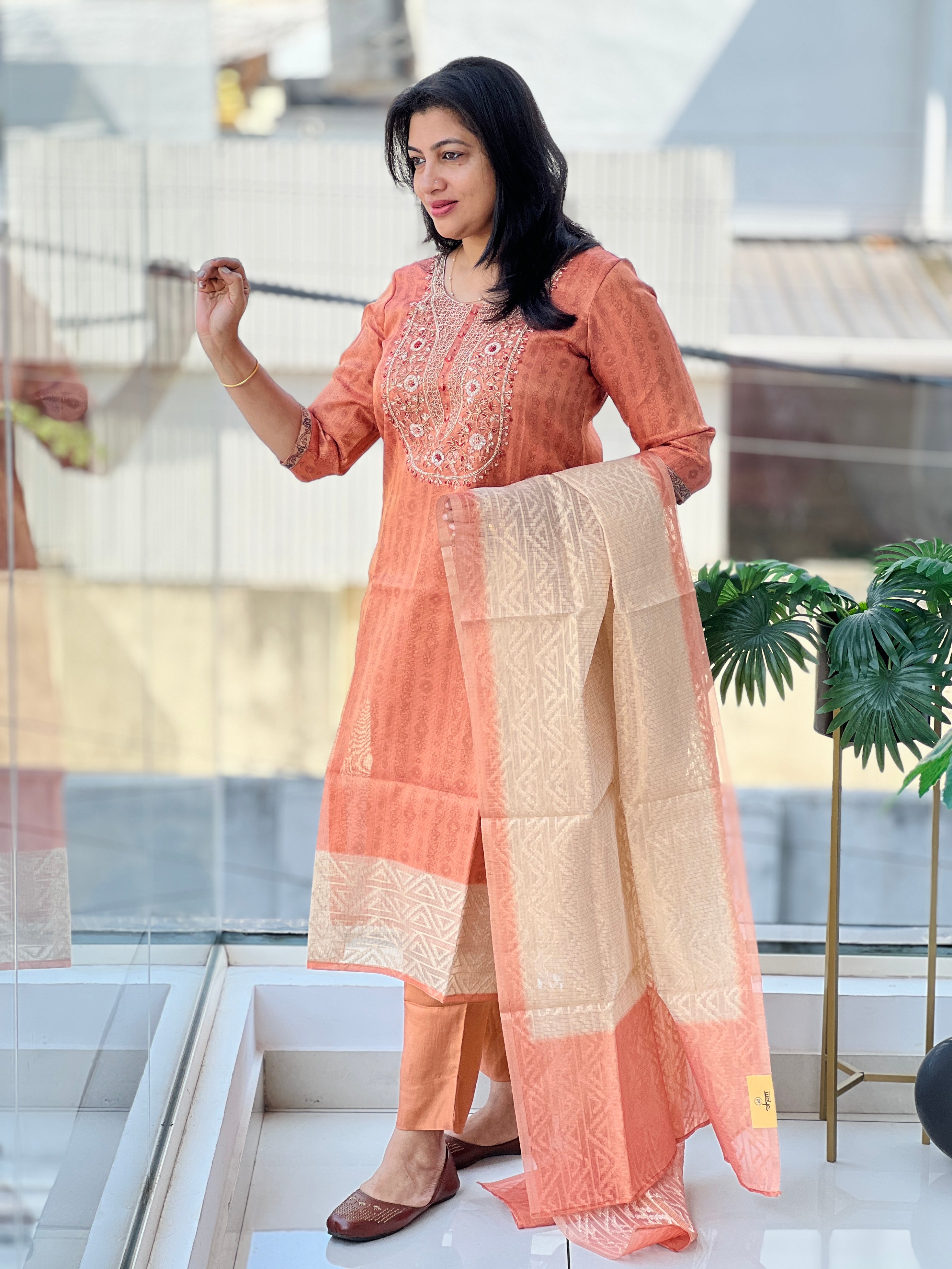 Embroidery Detailed Unstitched Salwar Set | MM468