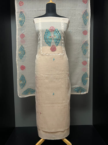 Block Printed With Hand Embroidery Detailing Banarasi Kota Salwar Set | PHU199