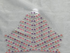 Multi-Colour Floral Embroidery Patterned Glass Organza Saree | BLD466