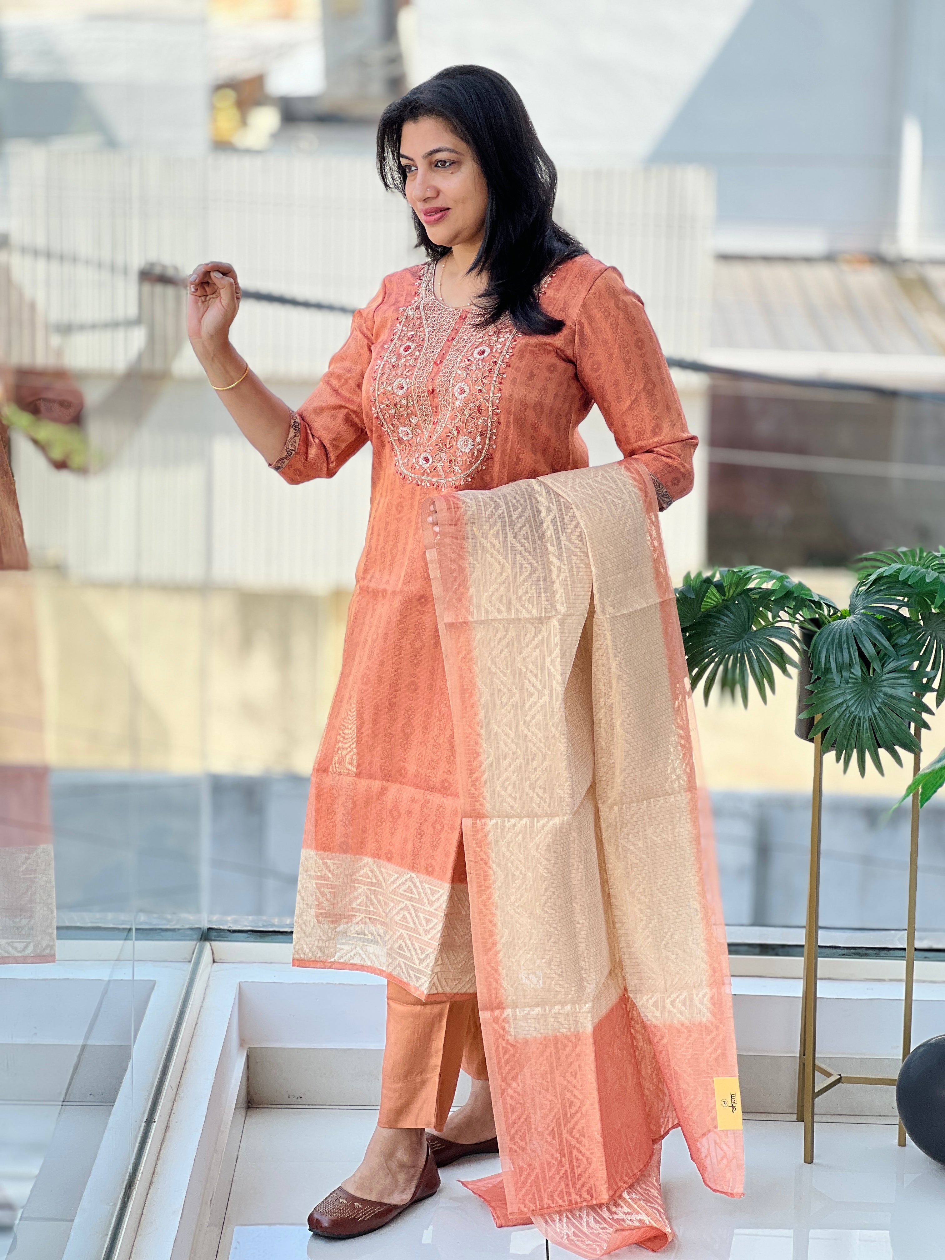 Embroidery Detailed Unstitched Salwar Set | MM468