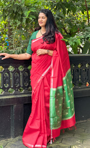 Tissue Border Detailed Semi Silk Saree | PD462