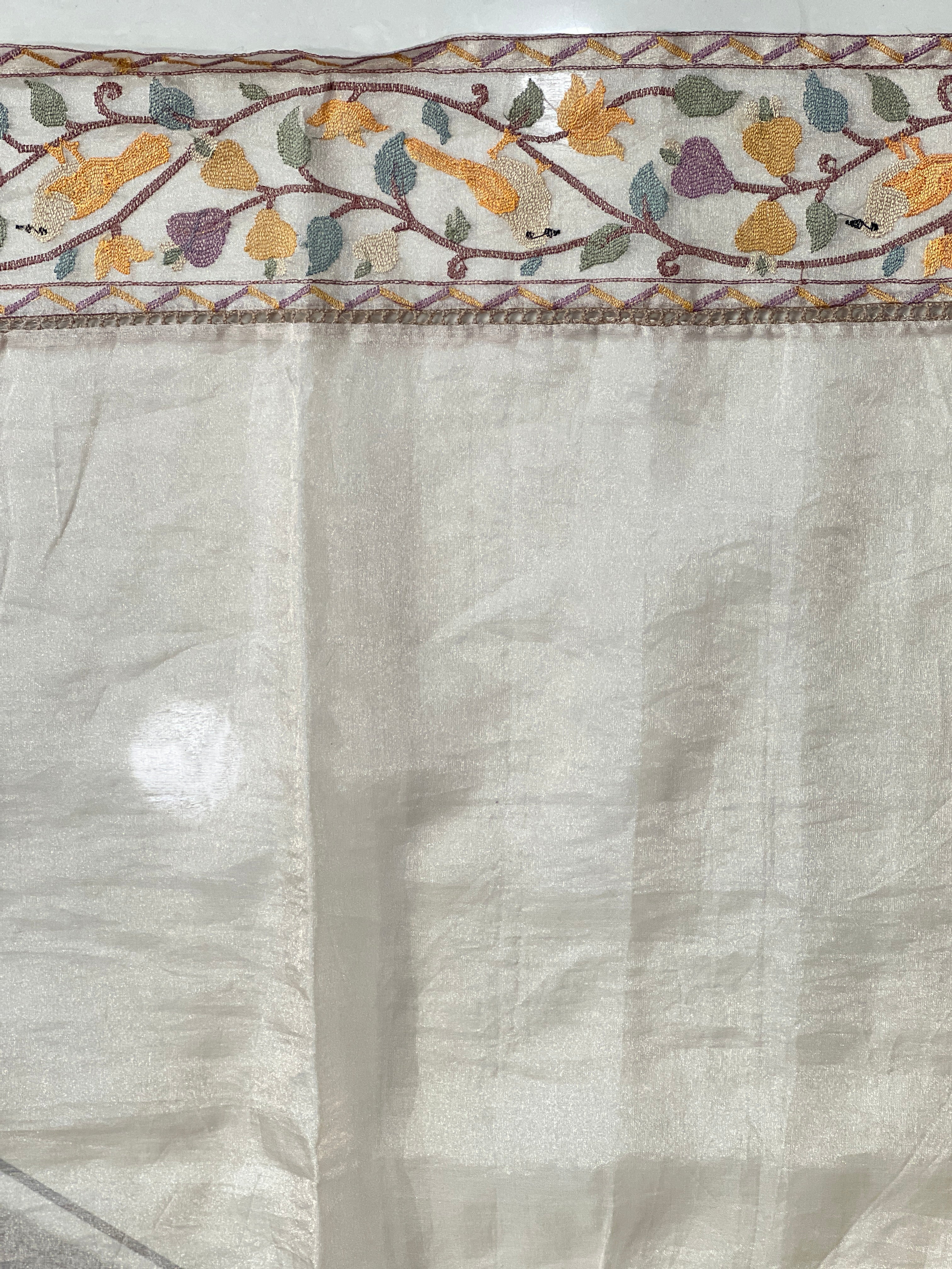 Embroidery Border Crush Tissue Organza Saree | SMC212