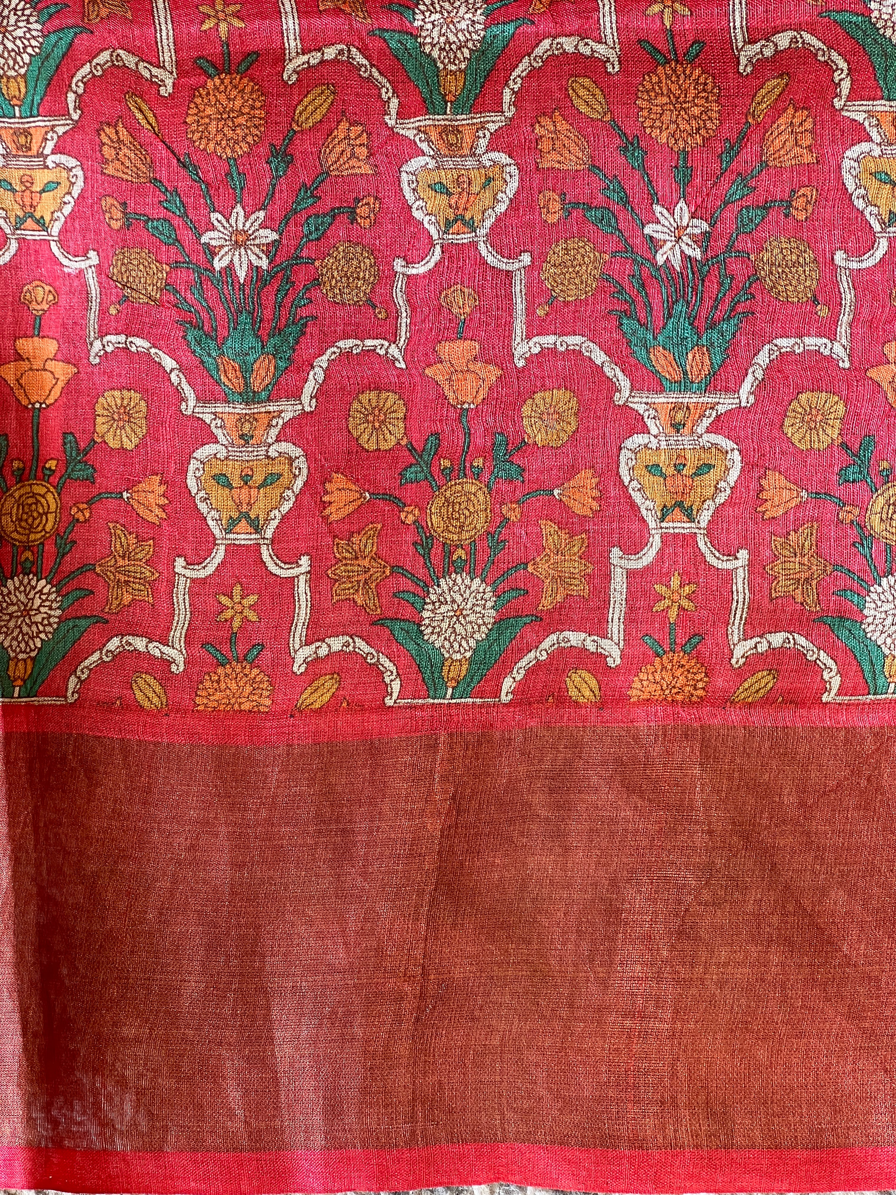 Zari Woven Check Patterned Tussar Saree | RGD1042