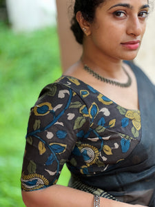 Pen Kalamkari Detailed Silk Stitched Blouse | IT117