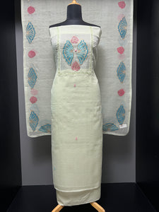 Block Printed With Hand Embroidery Detailing Banarasi Kota Salwar Set | PHU198