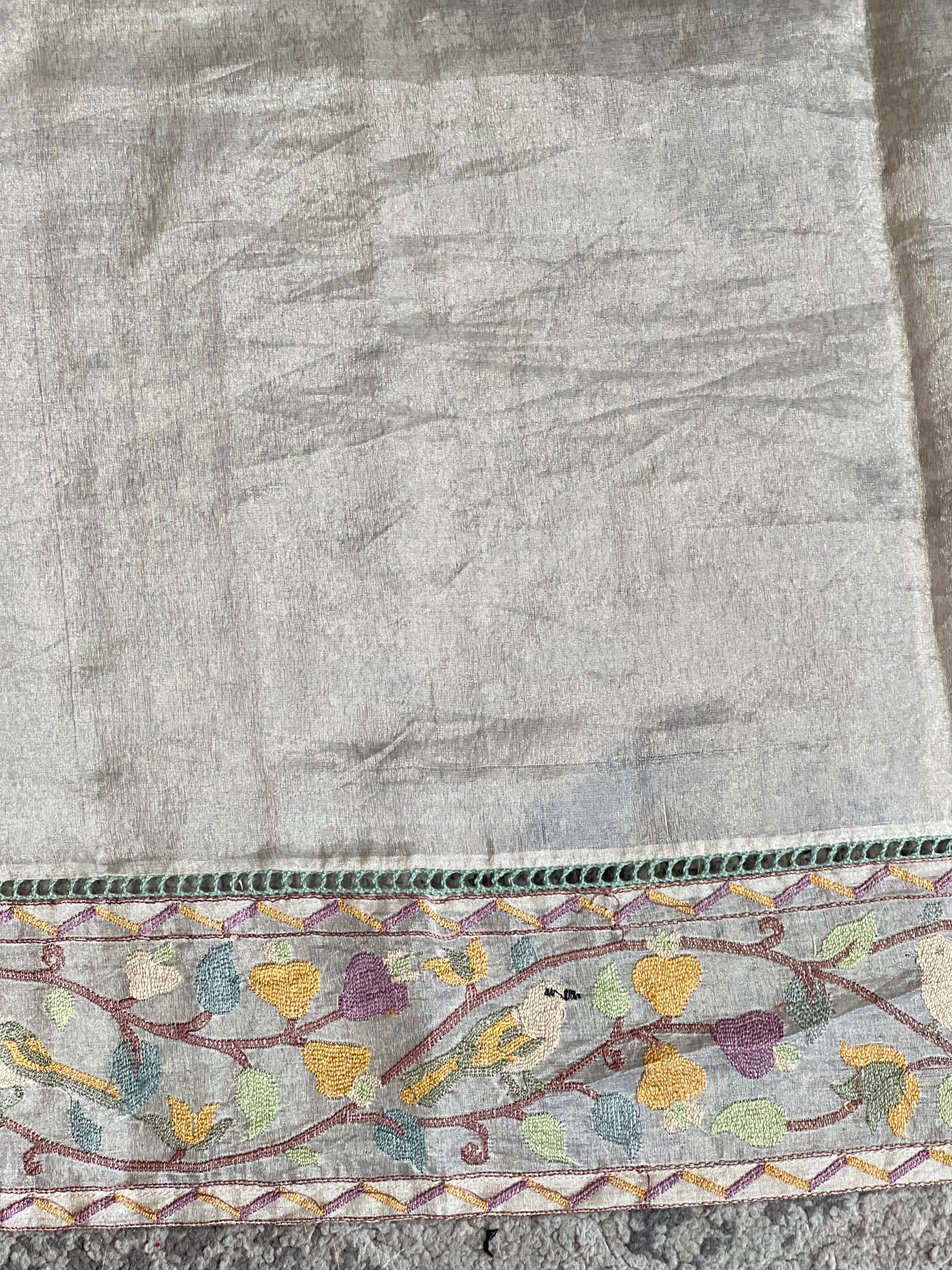 Embroidery Border Crush Tissue Organza Saree | SMC211