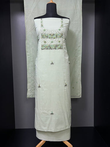 Hand Embroidered Mul Cotton Salwar Set | PHU193