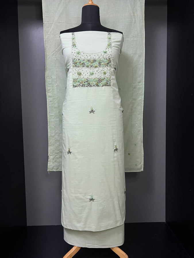 Hand Embroidered Mul Cotton Salwar Set | PHU193