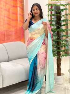 Printed Design Crepe Saree | MRD345